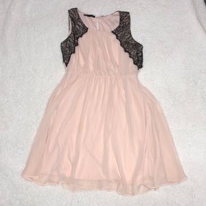 Pastel Pink and black lace dress